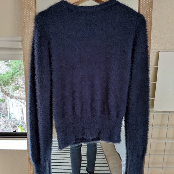 Zara Fuzzy Blue Cropped Sweater - Picture 3 of 6
